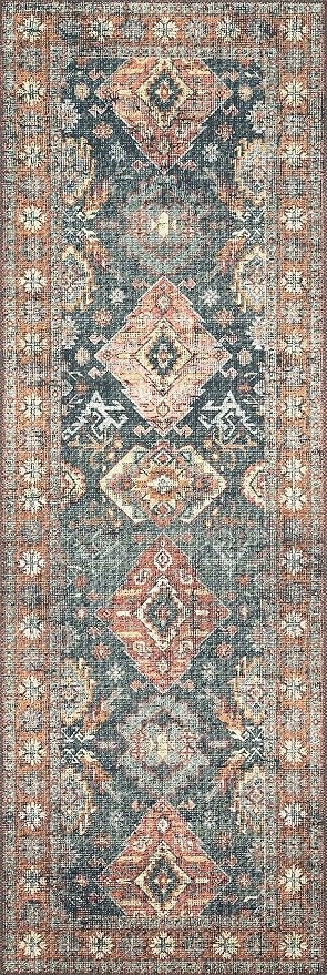 Loloi Skye Collection SKY-10 Sea/Rust 2'-6" x 10'-0" Runner Rug