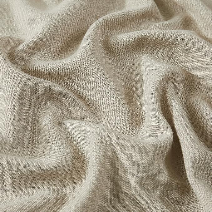 Vision Home Sand Linen Full Blackout Curtains 108 inch for Bedroom Living Room Darkening Soundproof Window Panels 9FT Thermal Insulated Rod Pocket Back Tab Farmhouse Drapes 56" Wx108 Lx2