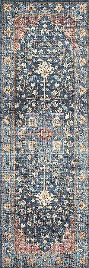 Loloi II Skye Collection SKY-08 Denim/Brick 5'-0" x 7'-6" Area Rug