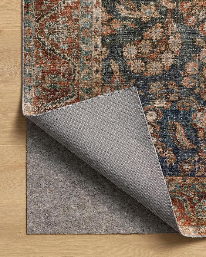 Loloi Chris Loves Julia Jules Collection JUL-10 Ocean/Spice 7'-6" x 9'-6", .13" Pile Height, Area Rug