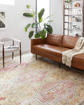 Loloi Skye Collection SKY-04 Gold/Blush 6'-0" x 6'-0" Round Area Rug