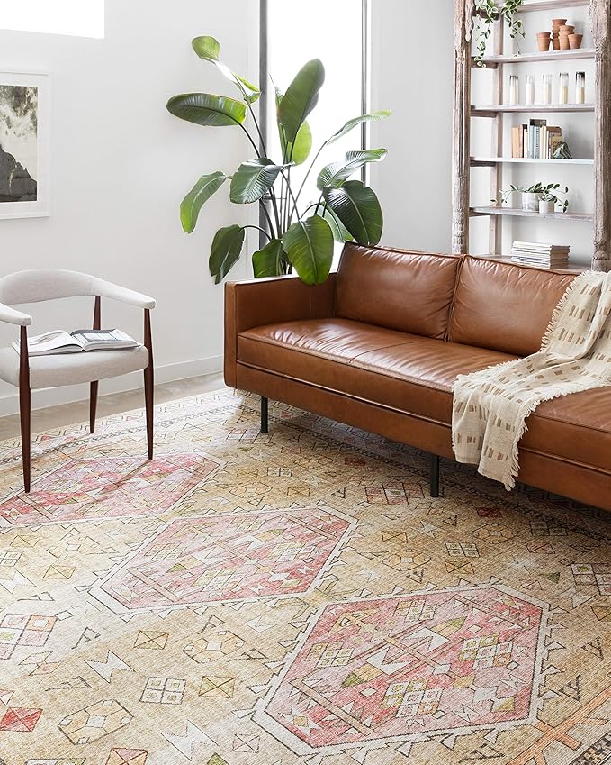 Loloi Skye Collection SKY-04 Gold/Blush 9'-0" x 12'-0" Area Rug
