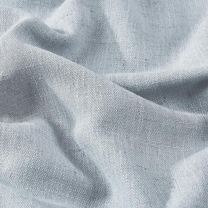 Vision Home Blue Fog Linen Full Blackout Curtains 95 inch for Bedroom Living Room Darkening Light Blocking Window Panels Thermal Insulated Rod Pocket Back Tab Neutral Drapes 56" Wx95 Lx2
