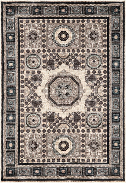 Keen Home Design 3x5 Rug - Machine Washable Entry Rug with Non-Slip Backing, Ideal for Enteryway, Kitchen, Bathroom, Laundry Room - Vintage, Easy Clean, Durable, Low Pile Rug - (3' x 5')