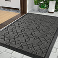 Yimobra Large Door Mat 36x24, All-Season Waterproof Doormat Outdoor Entrance, Heavy Duty Non-Slip Outside Door Mat for Garage Patio Proch Entryway Indoor, Easy Clean, Black Gray
