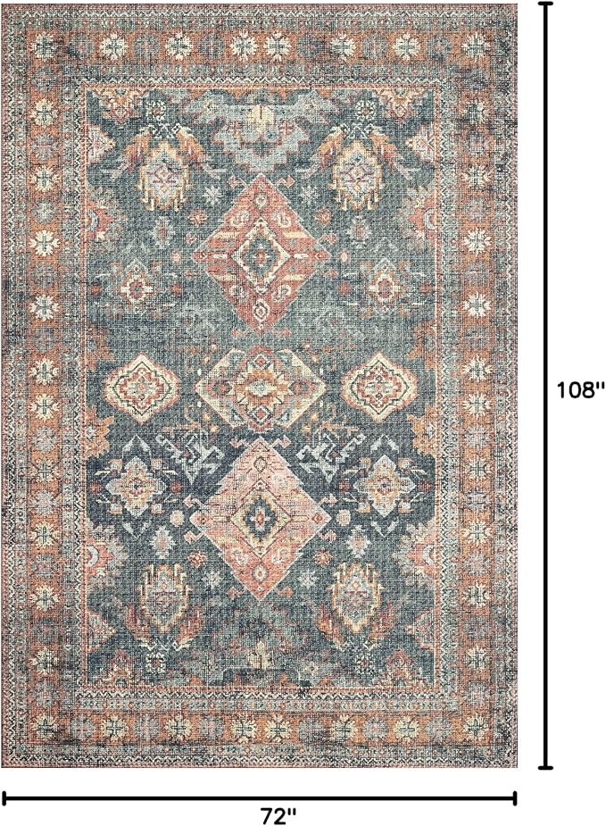 Loloi Skye Collection SKY-10 Sea/Rust 6'-0" x 9'-0" Area Rug