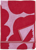 MARIMEKKO Unikko Terry Cotton Hand Towel (Red) – Floral Patterned Hand Towels – 28 in x 20 in
