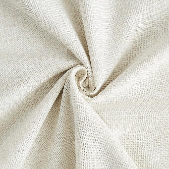 Vision Home Natural Linen Full Blackout Curtains for Bedroom Living Room Darkening Energy Efficient Window Panels 72 inch Thermal Insulated Rod Pocket Back Tab Linen Drapes 56" Wx72 Lx2