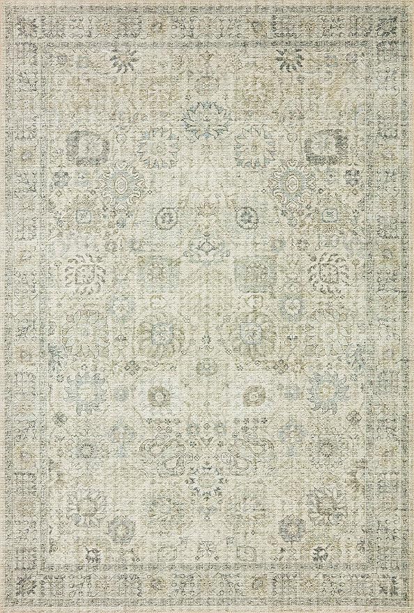 Loloi Skye Collection 2'-3" x 3'-9" Accent Rug in Natural / Sage - Soft Thick Area Rug, Vintage Inspired Distressed Area Rug, Non-Shedding Rug for Living Room, Bedroom, Dining Area