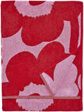 MARIMEKKO - Unikko Cotton Terry Bath Towel (Red) – Floral Patterned Bath Towels – 59 in x 28 in