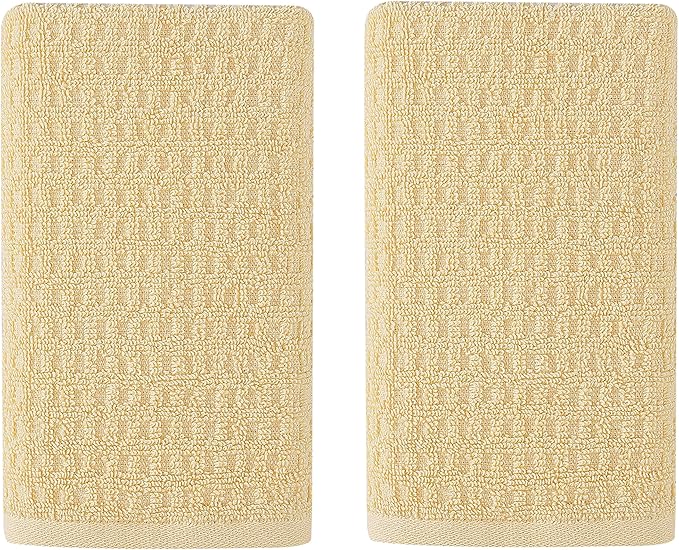 Tommy Bahama - Hand Towels, Soft & Absorbent Cotton Towels, Low Linting & Fade Resistant (Northern Pacific Yellow, 2 Piece)