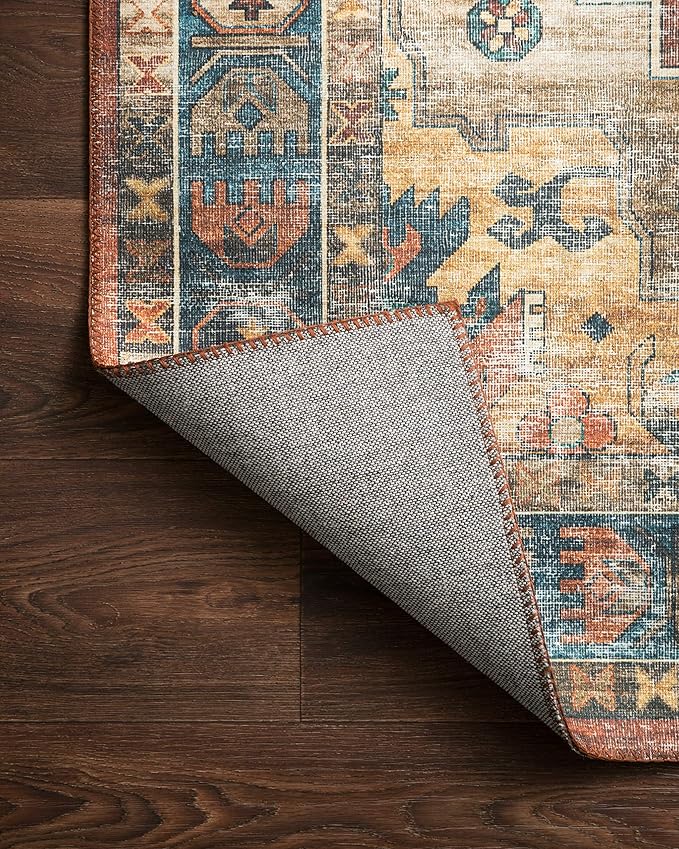 Loloi Skye Collection SKY-11 Rust/Blue 6'-0" x 6'-0" Round Area Rug