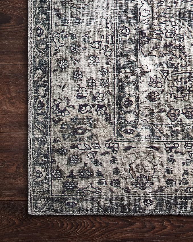 Loloi Layla Collection LAY-06 Taupe/Stone 2'-0" x 5'-0" .13" Thick Accent Rug, Soft, Durable, Vintage Inspired, Distressed, Low Pile, Non-Shedding, Easy Clean, Printed, Living Room Rug