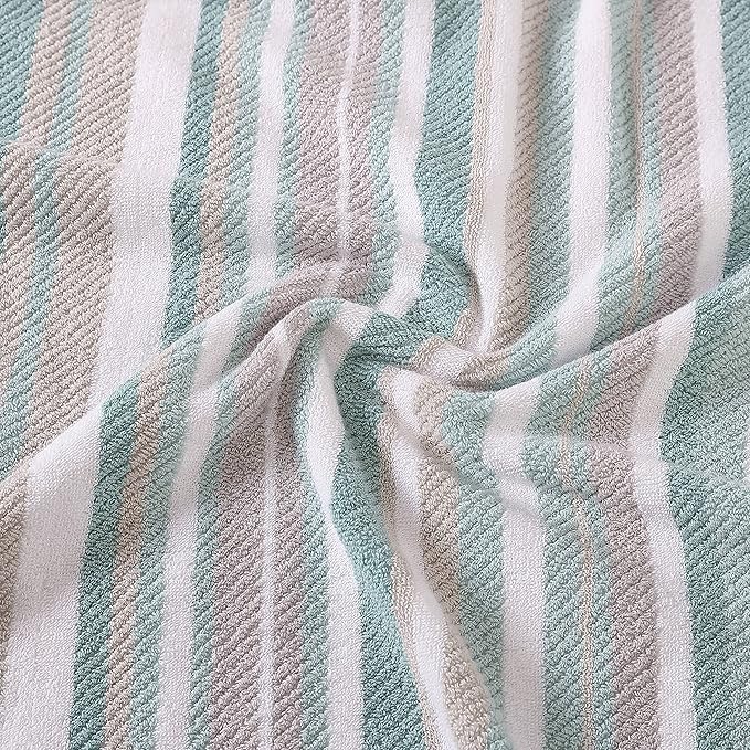 Tommy Bahama - Bath Towels, 100% Soft & Absorbent Cotton Terry Loop with Twill Texture, Low Linting & Fade Resistant, Medium Weight Bathroom Towels (Ocean Bay Blue, 3 Piece)
