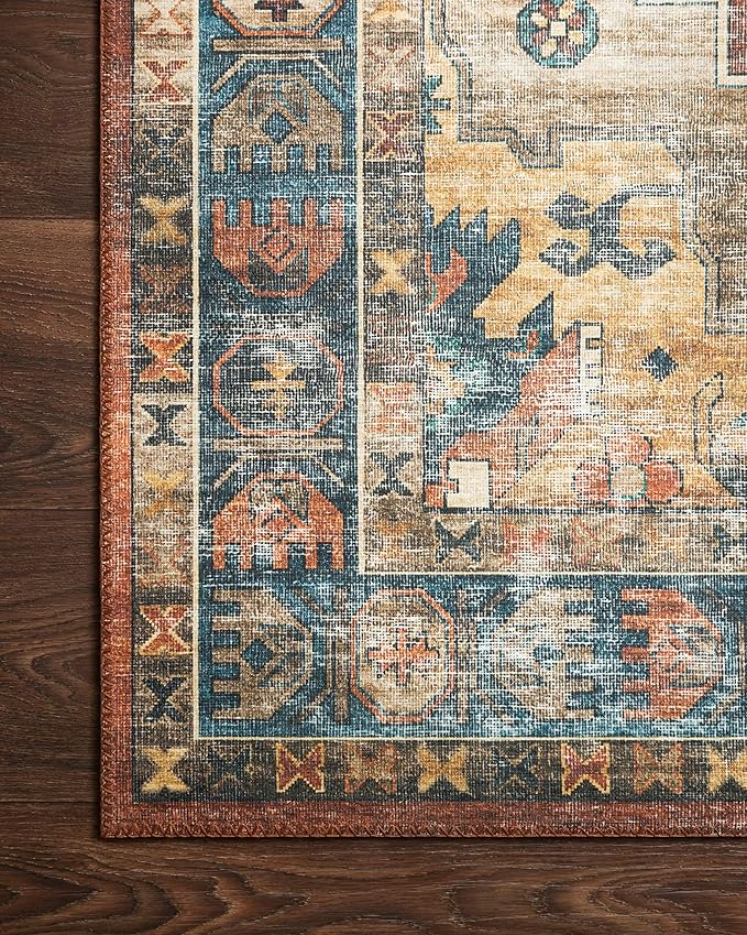 Loloi Skye Collection SKY-11 Rust/Blue 2'-6" x 10'-0" Runner Rug