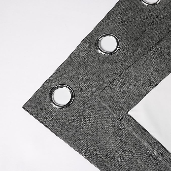 Amazon Basics 100% Blackout Curtains with Grommets, 2 Panels, 52 x 96 Inches, Black