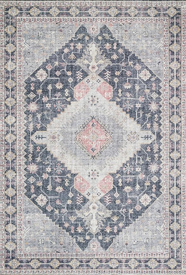 Loloi Skye Collection SKY-02 Charcoal/Multi 2'-6" x 12'-0" Runner Rug