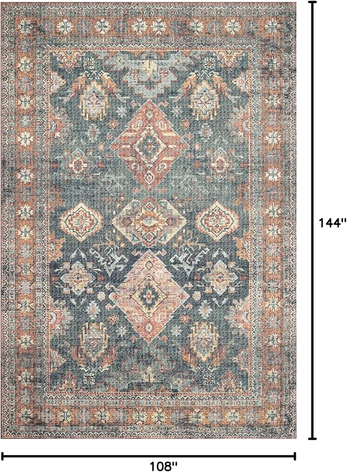 Loloi Skye Collection SKY-10 Sea/Rust 9'-0" x 12'-0" Area Rug