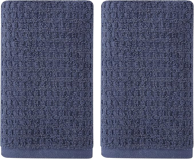 Tommy Bahama- Hand Towel Set, Highly Absorbent Cotton Bathroom Decor, Low Linting & Fade Resistant (Northern Pacific Dark Blue, 2 Piece)