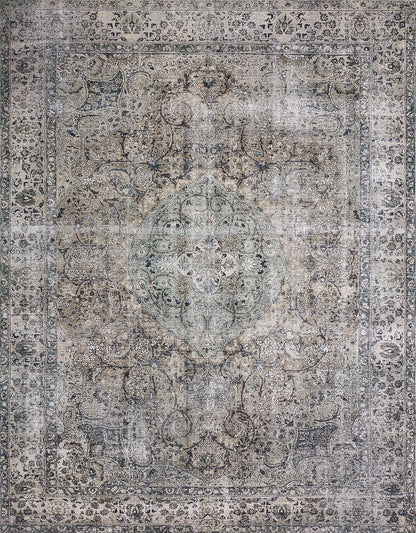 Loloi Layla Collection LAY-06 Taupe/Stone 2'-6" x 7'-6" .13" Thick Runner Rug, Soft, Durable, Vintage Inspired, Distressed, Low Pile, Non-Shedding, Easy Clean, Printed, Living Room Rug