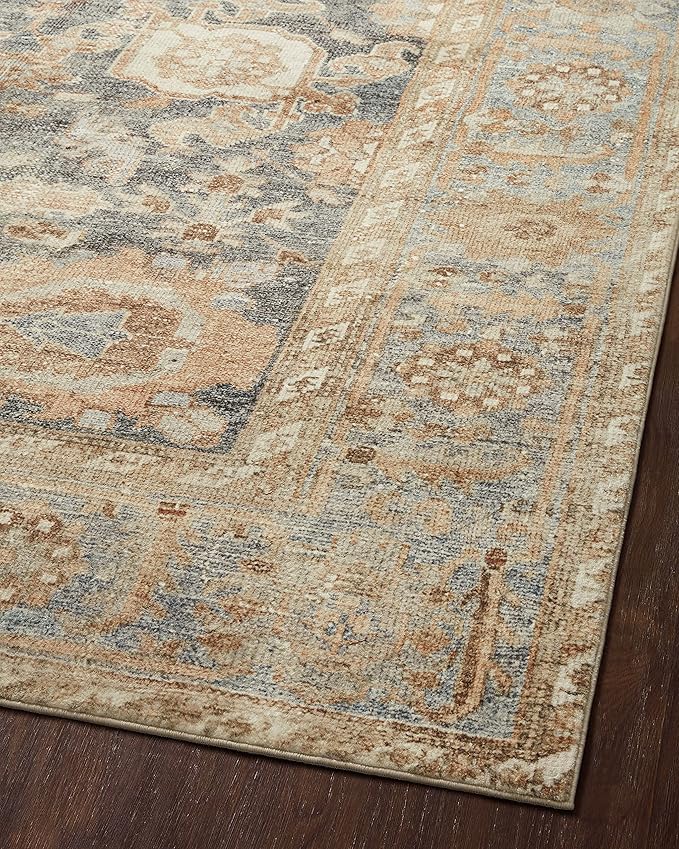 Loloi Margot Collection MAT-03 Ocean/Spice 2'-6" x 11'-6" Runner Rug feat. CloudPile, No-Shed Easy Clean Large Patterned Area Rug for Living Room, Bedroom, Dining Area