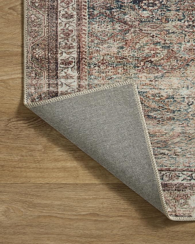 Loloi Chris Loves Julia Jules Collection JUL-09 Ink/Terracotta 2'-6'' x 7'-6'', .13" Pile Height, Runner Rug