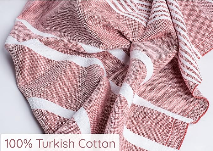 Premium Turkish Beach Towel – 100% Cotton, Quick Dry, Sand Free, Oversized Beach Towel 35”x 67” – Ideal for Travel, Pool, and Beach Towels – Burgundy