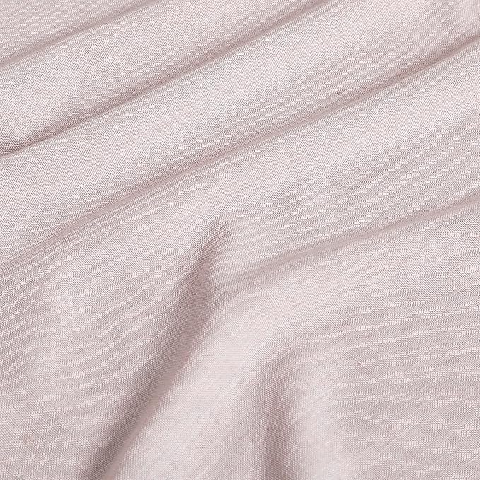 Vision Home Pink Linen Full Blackout Curtains 95 inch Long for Bedroom Living Room Darkening Light Blocking Window Panels Thermal Insulated Rod Pocket Back Tab Neutral Drapes 56" Wx95 Lx2