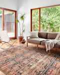 Loloi Layla Collection LAY-14 Mocha/Blush 9'-0" x 12'-0" .13" Thick Area Rug, Soft, Durable, Vintage Inspired, Distressed, Low Pile, Non-Shedding, Easy Clean, Printed, Living Room Rug