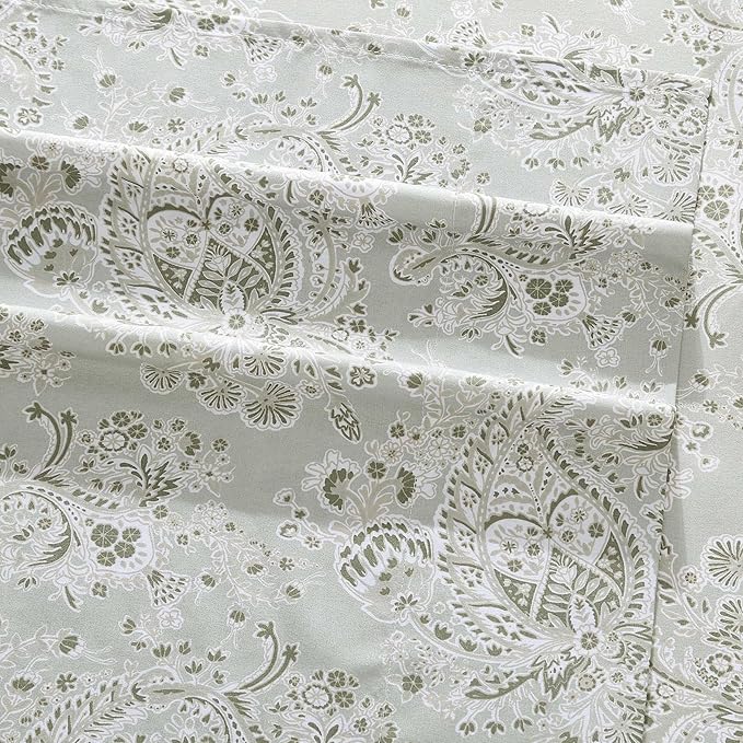 Wrangler - King Bed Sheets, Ultra-Soft & Lightweight Bedding with Matching Pillowcases, Lightweight Bed Set for All Season Comfort, Oeko-Tex Certified (Prairieland Paisley Green)