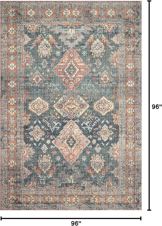 Loloi Skye Collection SKY-10 Sea/Rust 8'-0" x 8'-0" Round Area Rug