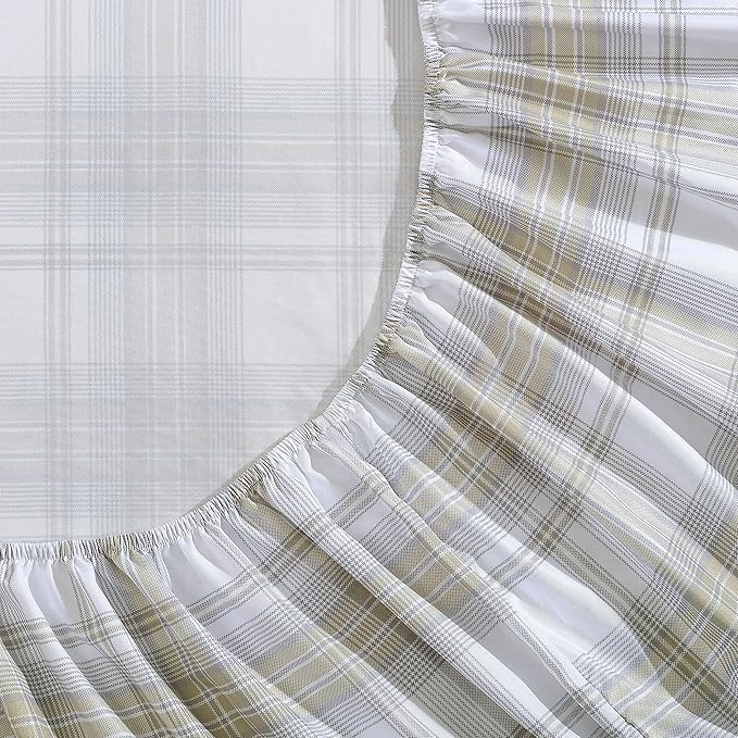 Wrangler - Twin Bed Sheets, Ultra-Soft & Lightweight Bedding with Matching Pillowcase, Lightweight Bed Set for All Season Comfort, Oeko-Tex Certified (Dayton Valley Plaid Beige)