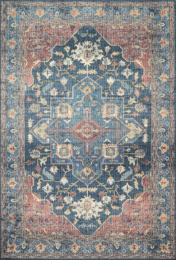 Loloi II Skye Collection SKY-08 Denim/Brick 2'-3" x 3'-9" Accent Rug