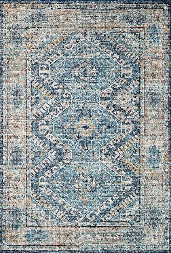 Loloi II Skye Collection SKY-03 Denim/Natural 3'-6" x 5'-6" Accent Rug